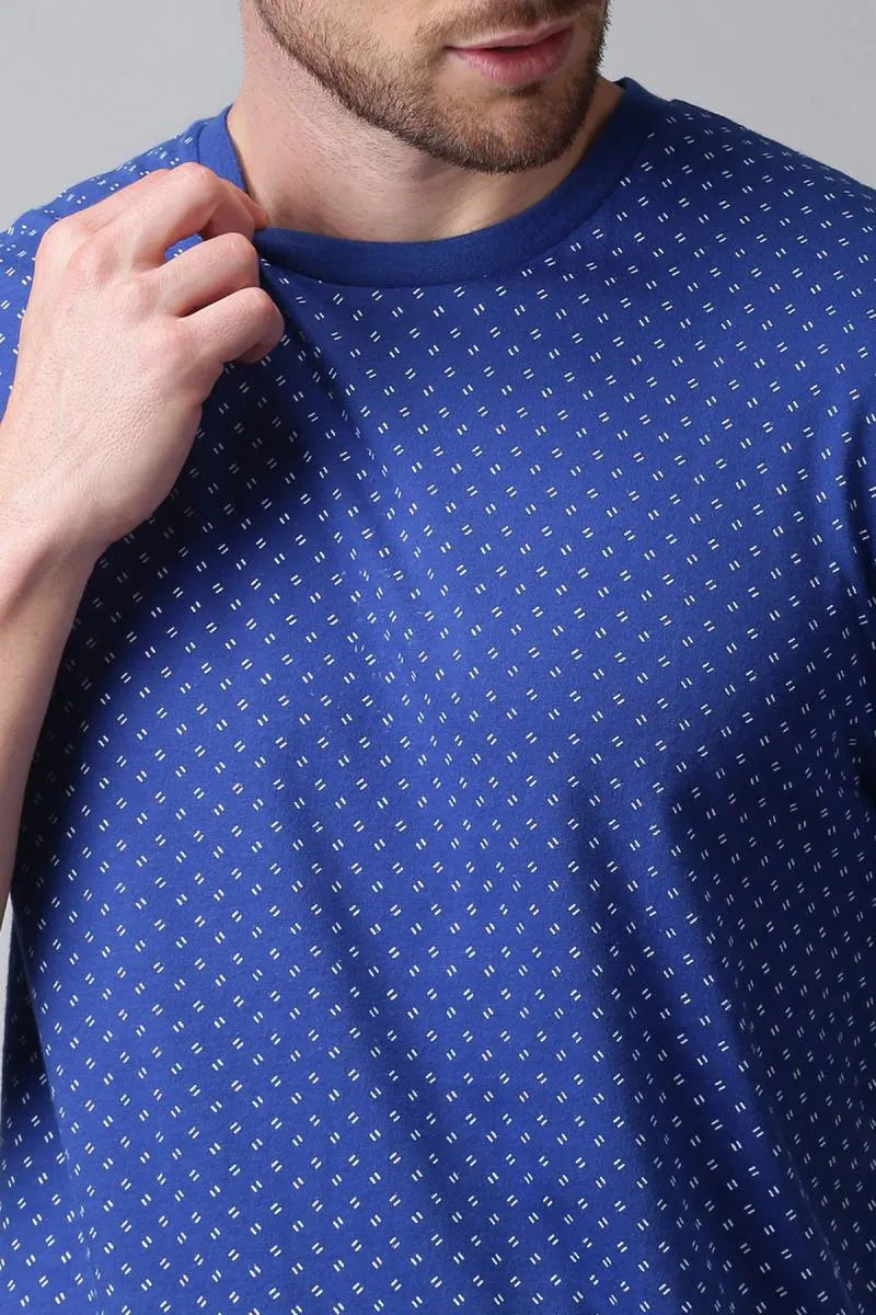 Men's Cotton Printed T-shirt - URGEAR (Style urg000361) - Blue