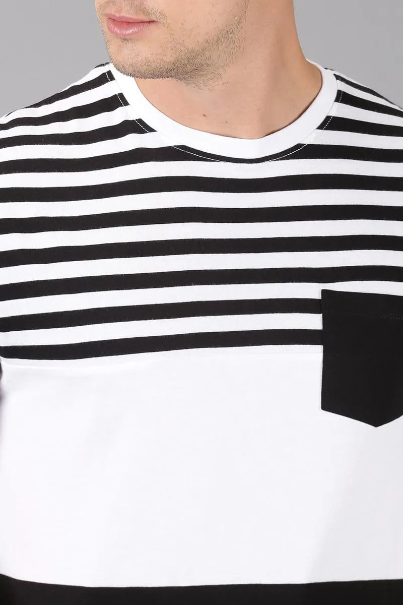 Men's Cotton Striped T-shirt - Black