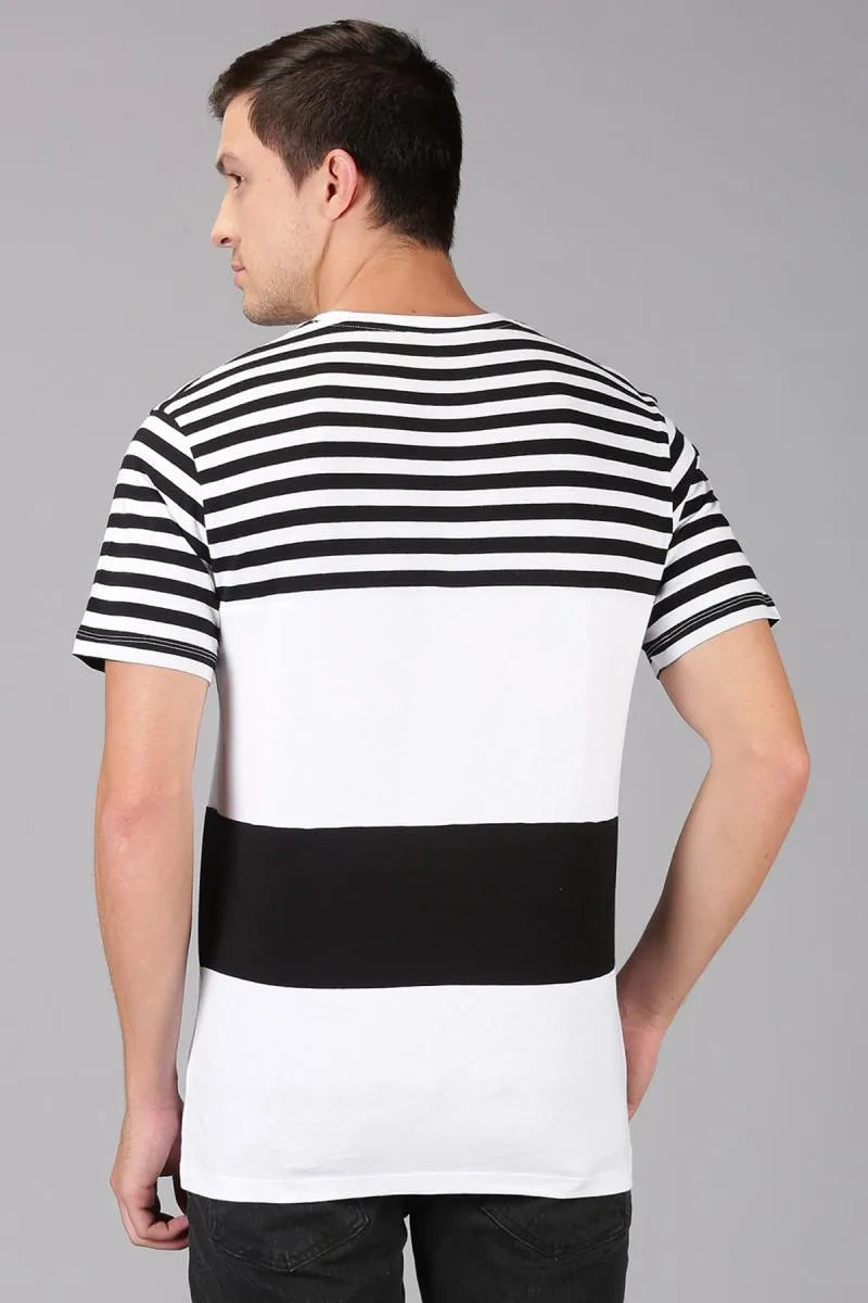 Men's Cotton Striped T-shirt - Black