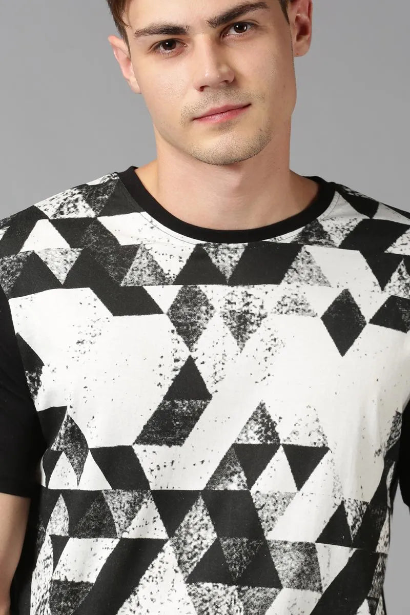Men's Cotton Abstract Print T-shirt