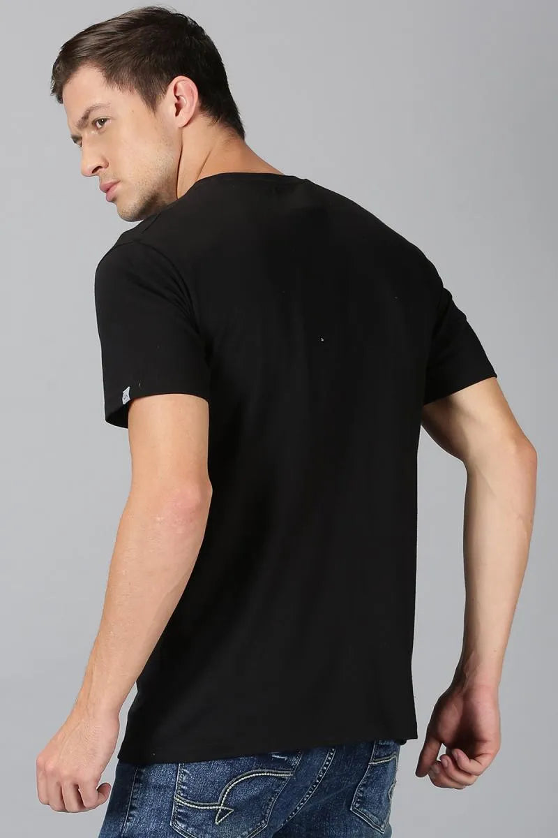 Cotton Graphic Print T-shirt for Men - URGEAR (Style urg000377) - Black