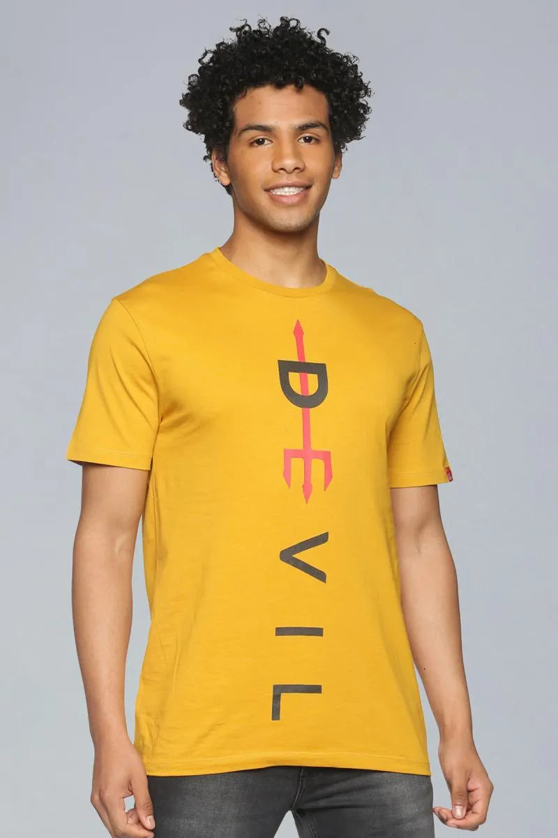 Men's Graphic Print T-shirt - URGEAR - Yellow