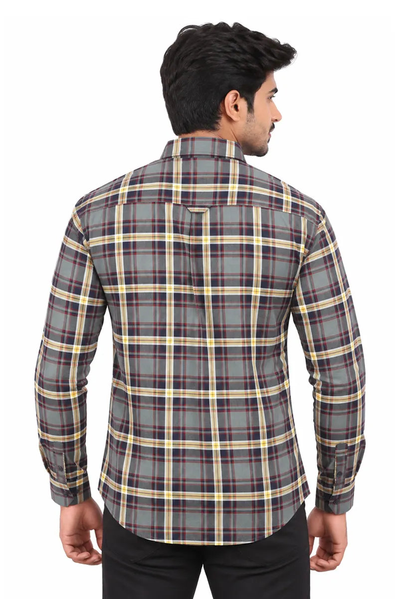 Cotton Checkered Casual Shirt for Men
