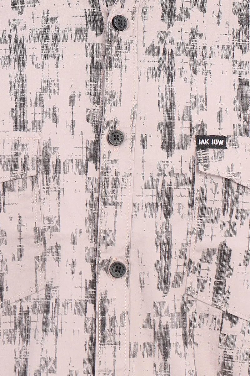 Cotton Printed Shirt for Men - JakJow (Style men001088) - Coffee