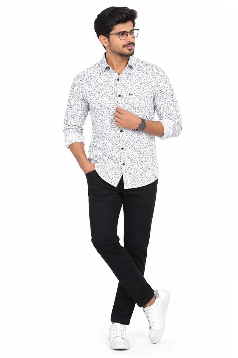 Cotton Floral Print Shirt for Men - JakJow (Style men001192)
