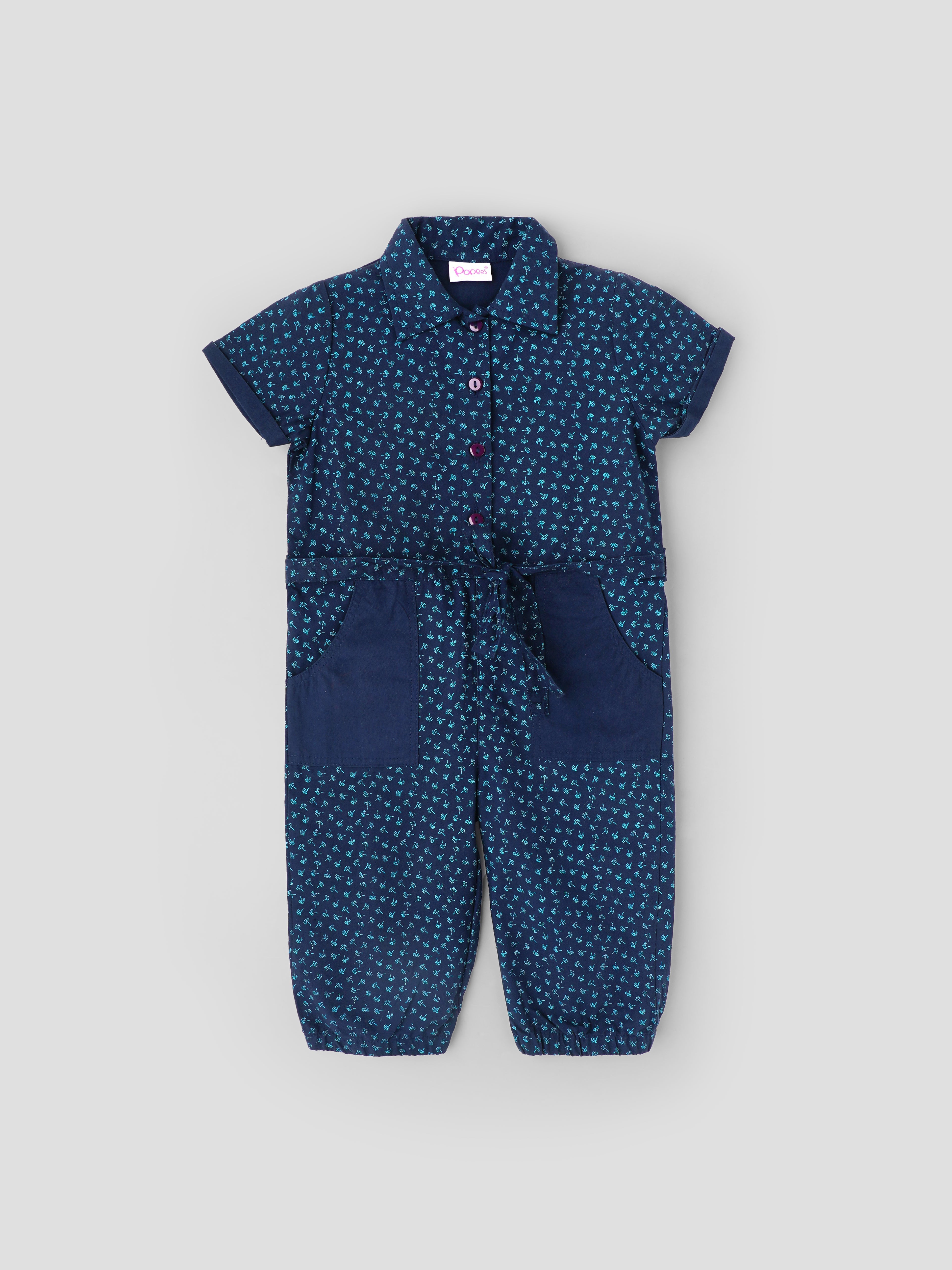 Popees Half-Sleeve Jumpsuit (1–8 Years) for Girls - Image 1