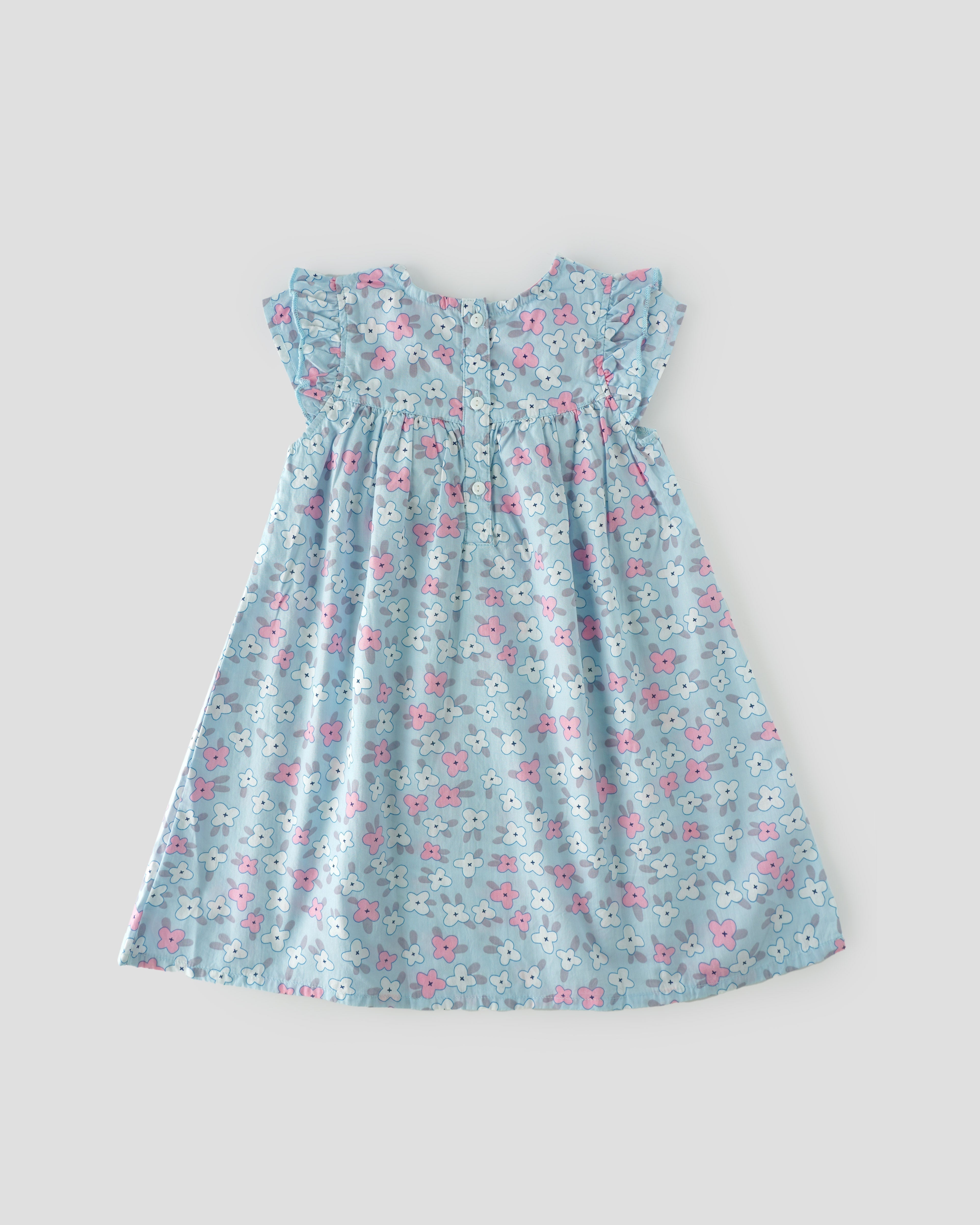 Popees Stylish Floral Frock with Ruffle Sleeves (1-8 Years) for Girls - Image 2
