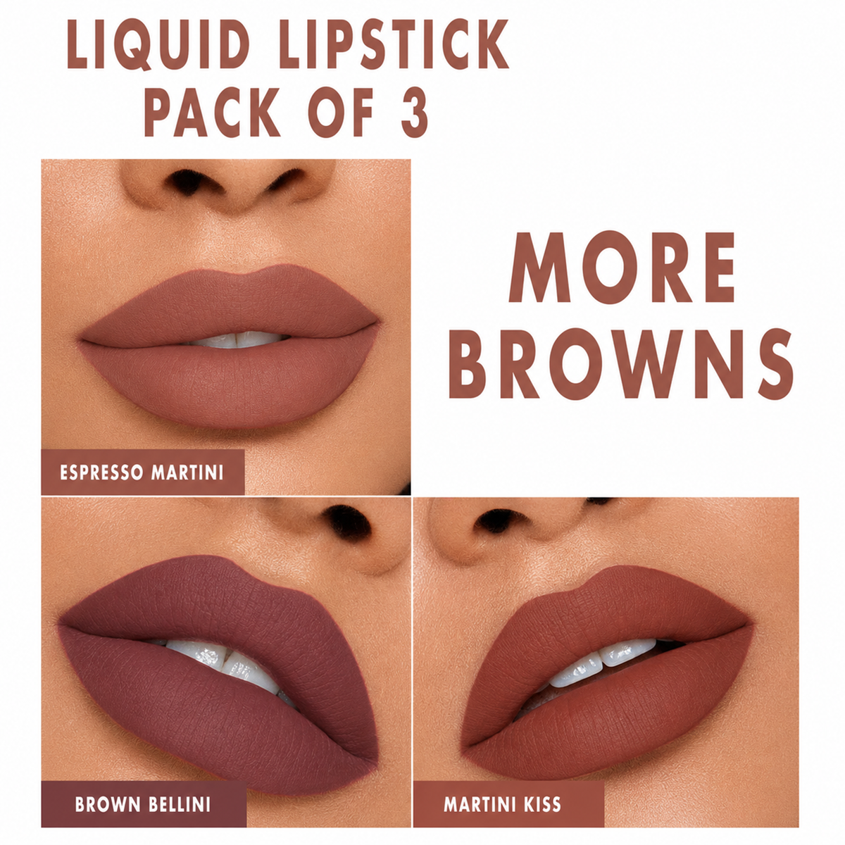 Love Earth Liquid Mousse Matte Lipstick - Mini Combo Pack of 3 (1.5 ml x 3)
