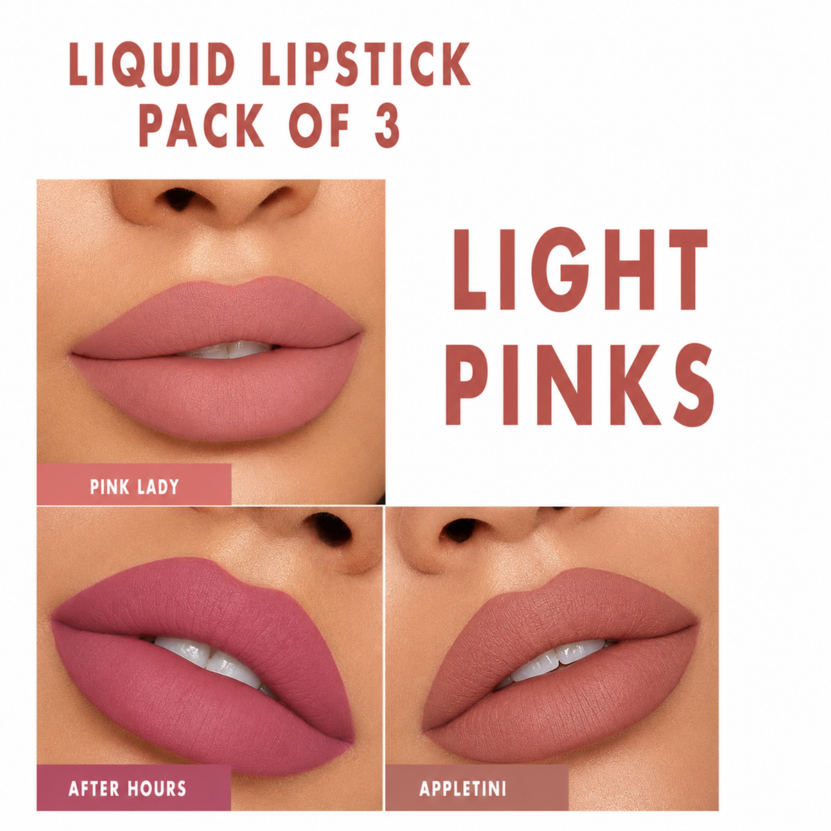 Love Earth Liquid Mousse Matte Lipstick - Mini Combo Pack of 3 (1.5 ml x 3)