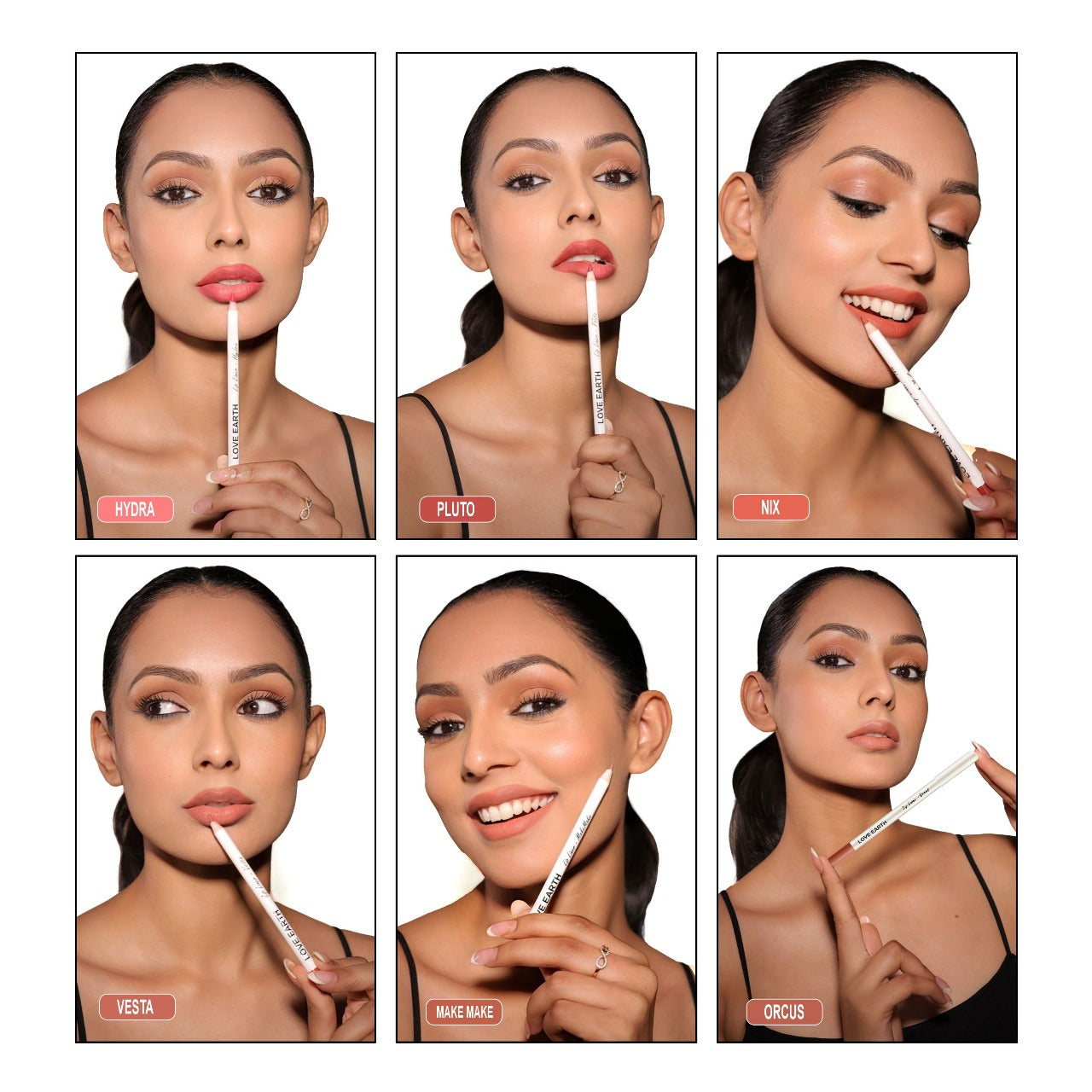 LOVE EARTH LIP LINER EVERYDAY NUDES -PACK OF 6
