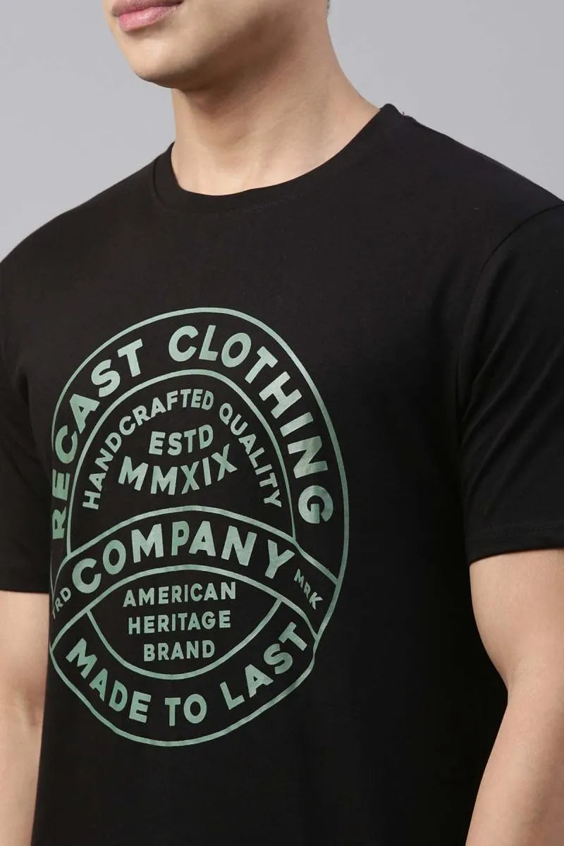 Cotton Graphic Print T-shirt for Men - Recast (Style cot003226)