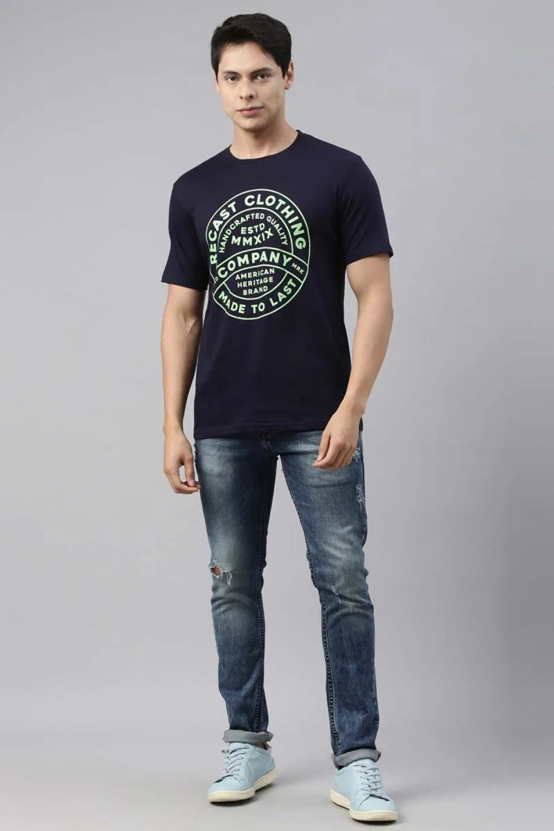 Cotton Graphic Print T-shirt for Men - Recast (Style cot003226)