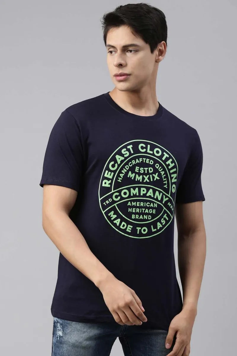Cotton Graphic Print T-shirt for Men - Recast (Style cot003226)