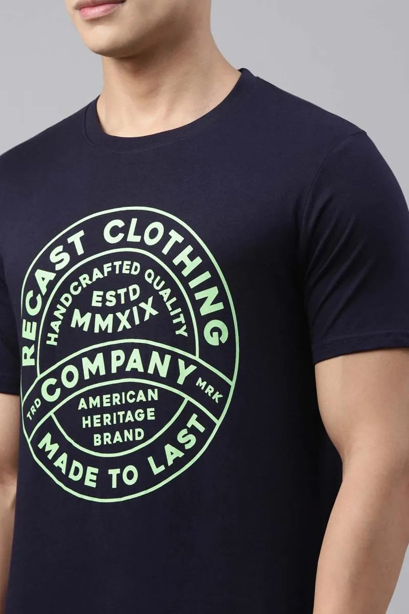 Cotton Graphic Print T-shirt for Men - Recast (Style cot003226)