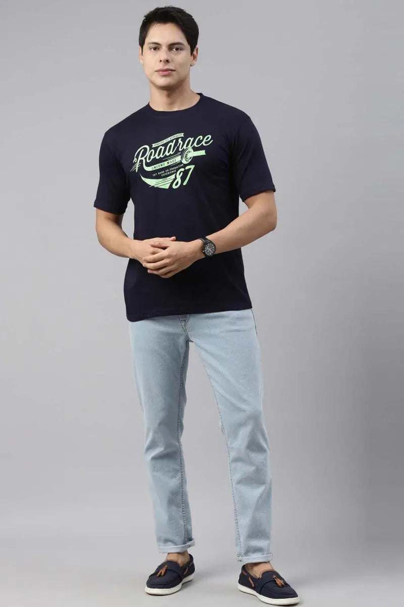 Cotton Graphic Print T-shirt for Men - Recast (Style cot003228)