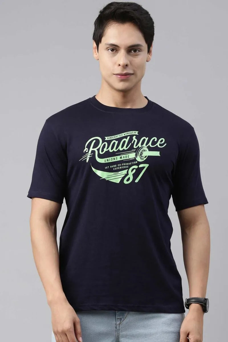 Cotton Graphic Print T-shirt for Men - Recast (Style cot003228)