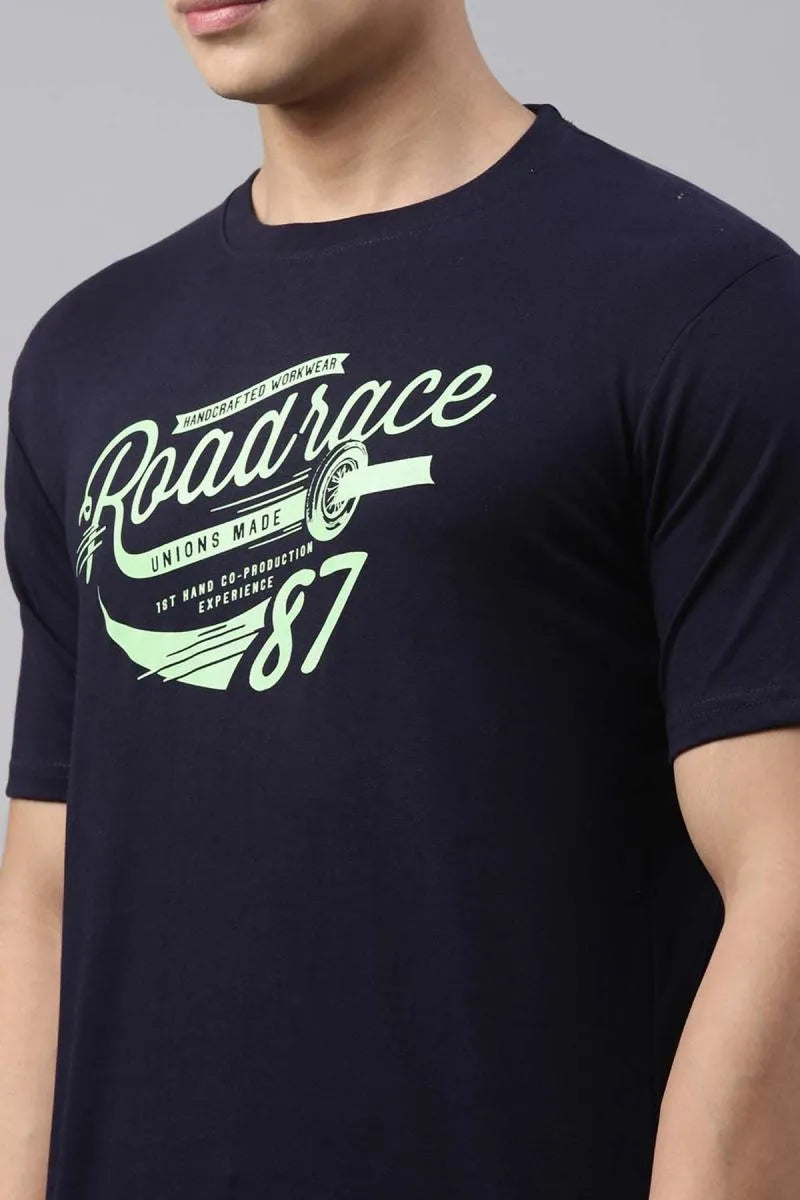 Cotton Graphic Print T-shirt for Men - Recast (Style cot003228)