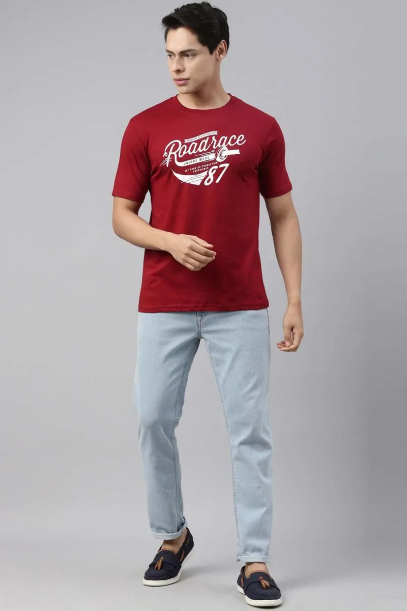 Cotton Graphic Print T-shirt for Men - Recast (Style cot003228)