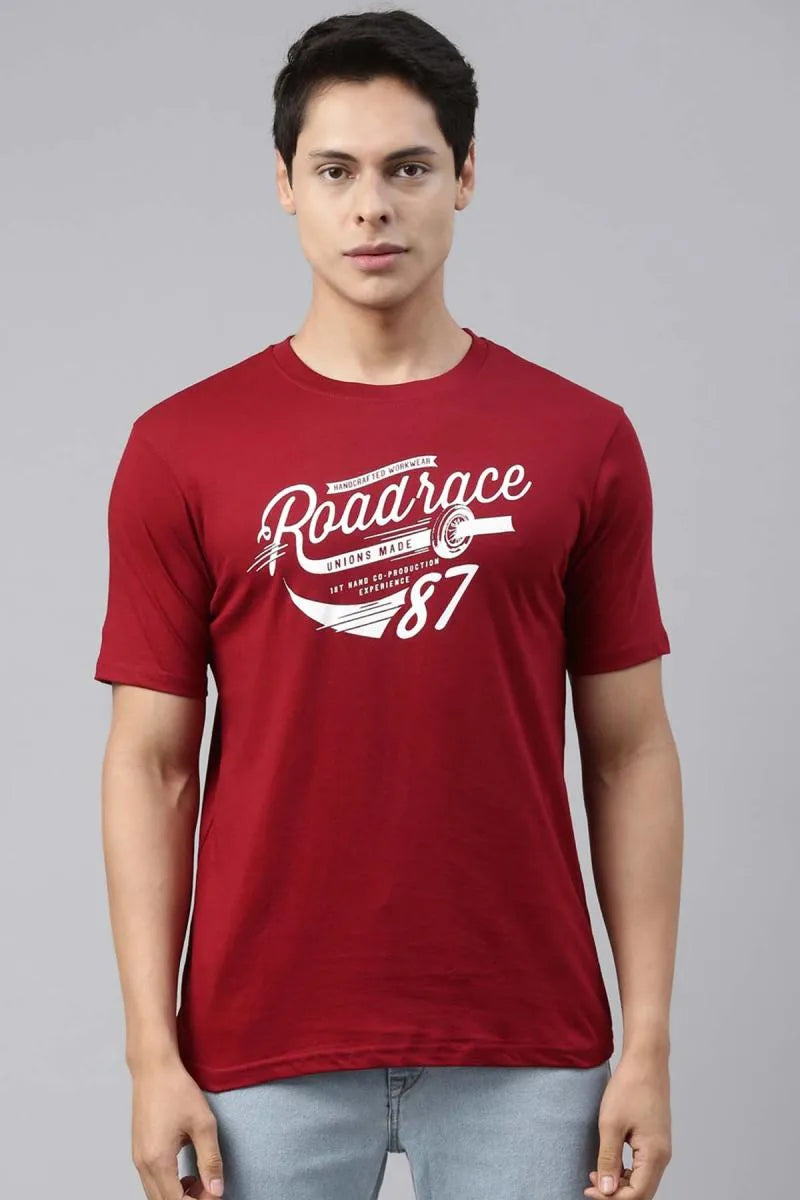 Cotton Graphic Print T-shirt for Men - Recast (Style cot003228)