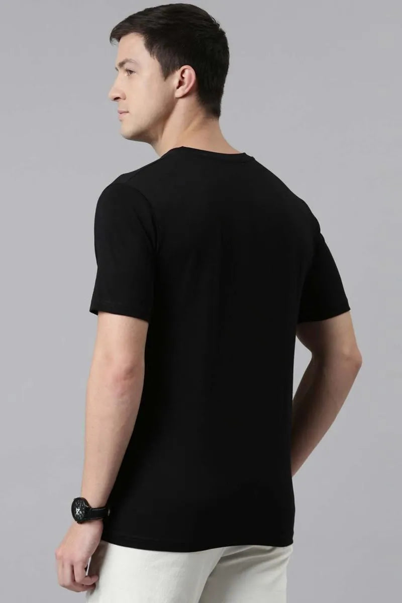 Men's Cotton Graphic Print T-shirt - Recast (Style cot003230) - Black