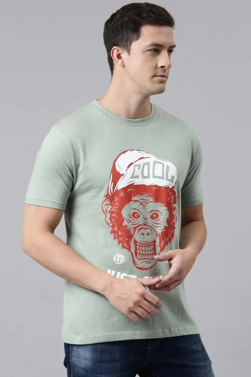 Cotton Graphic Print T-shirt for Men - Recast (Style cot003232)