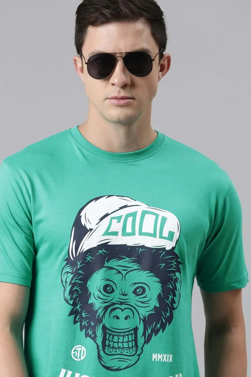 Cotton Graphic Print T-shirt for Men - Recast (Style cot003232)