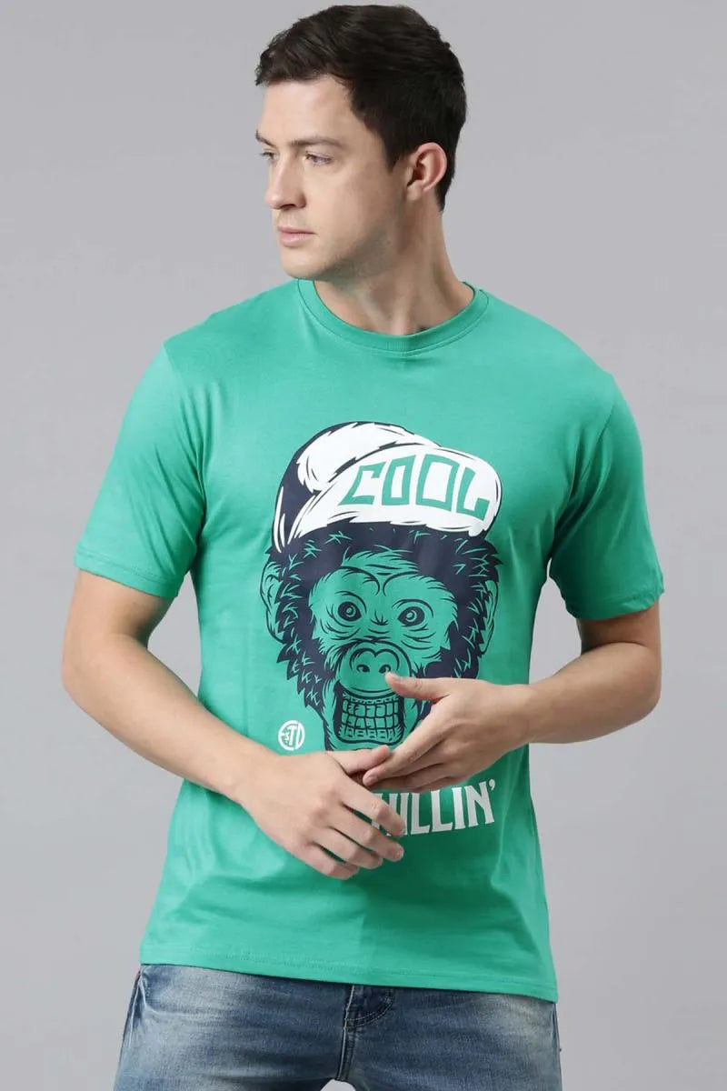 Cotton Graphic Print T-shirt for Men - Recast (Style cot003232)