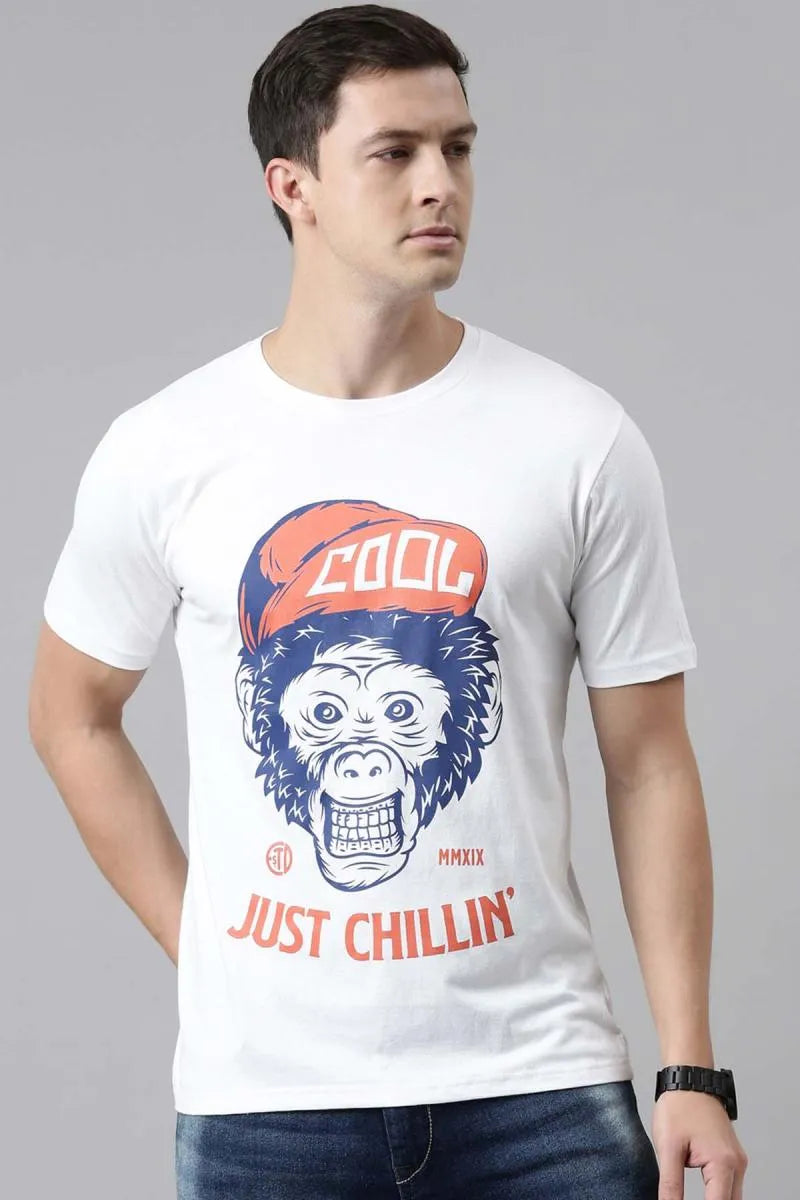 Cotton Graphic Print T-shirt for Men - Recast (Style cot003232)