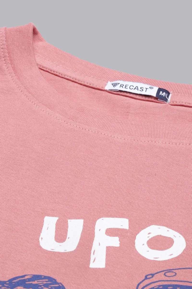 Men's Cotton Typographic Print T-shirt - Recast (Style cot003233)