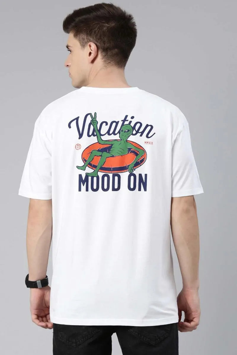 Graphic Printed Oversized T-shirt for Men - White