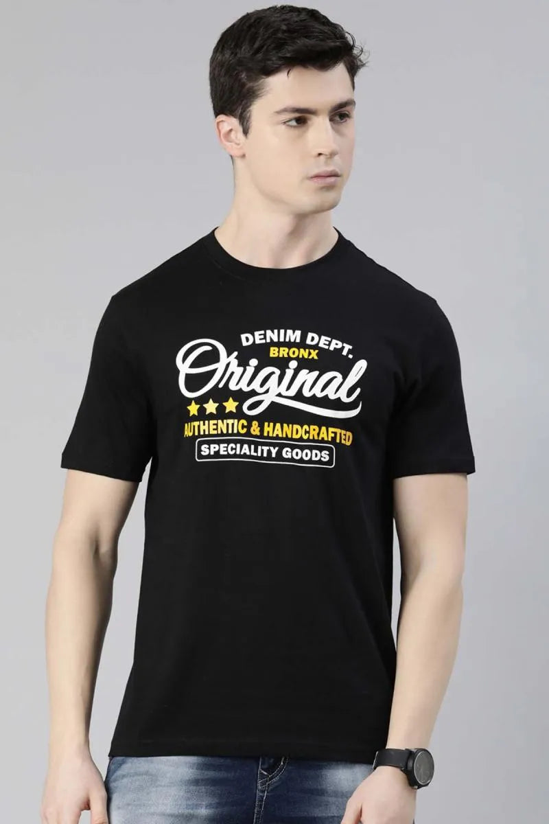 Cotton Graphic Print T-shirt for Men - Recast (Style cot003240)