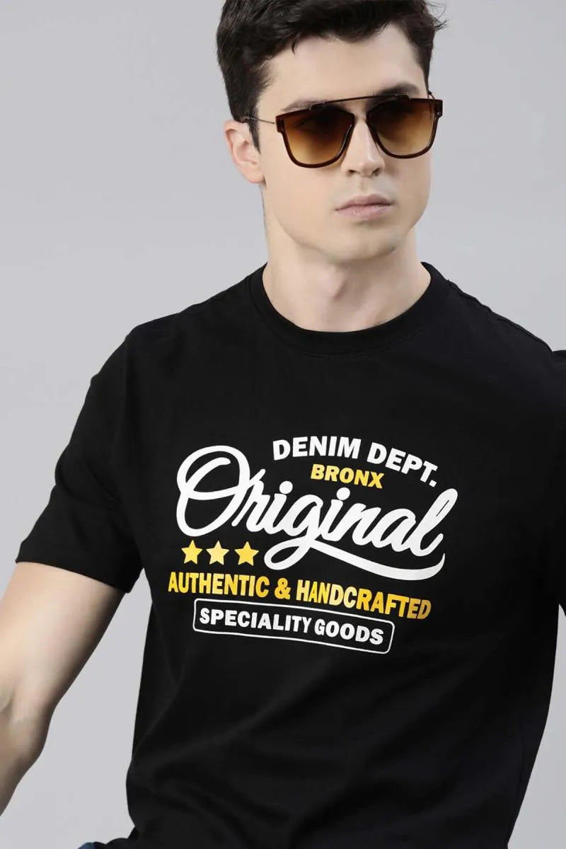 Cotton Graphic Print T-shirt for Men - Recast (Style cot003240)