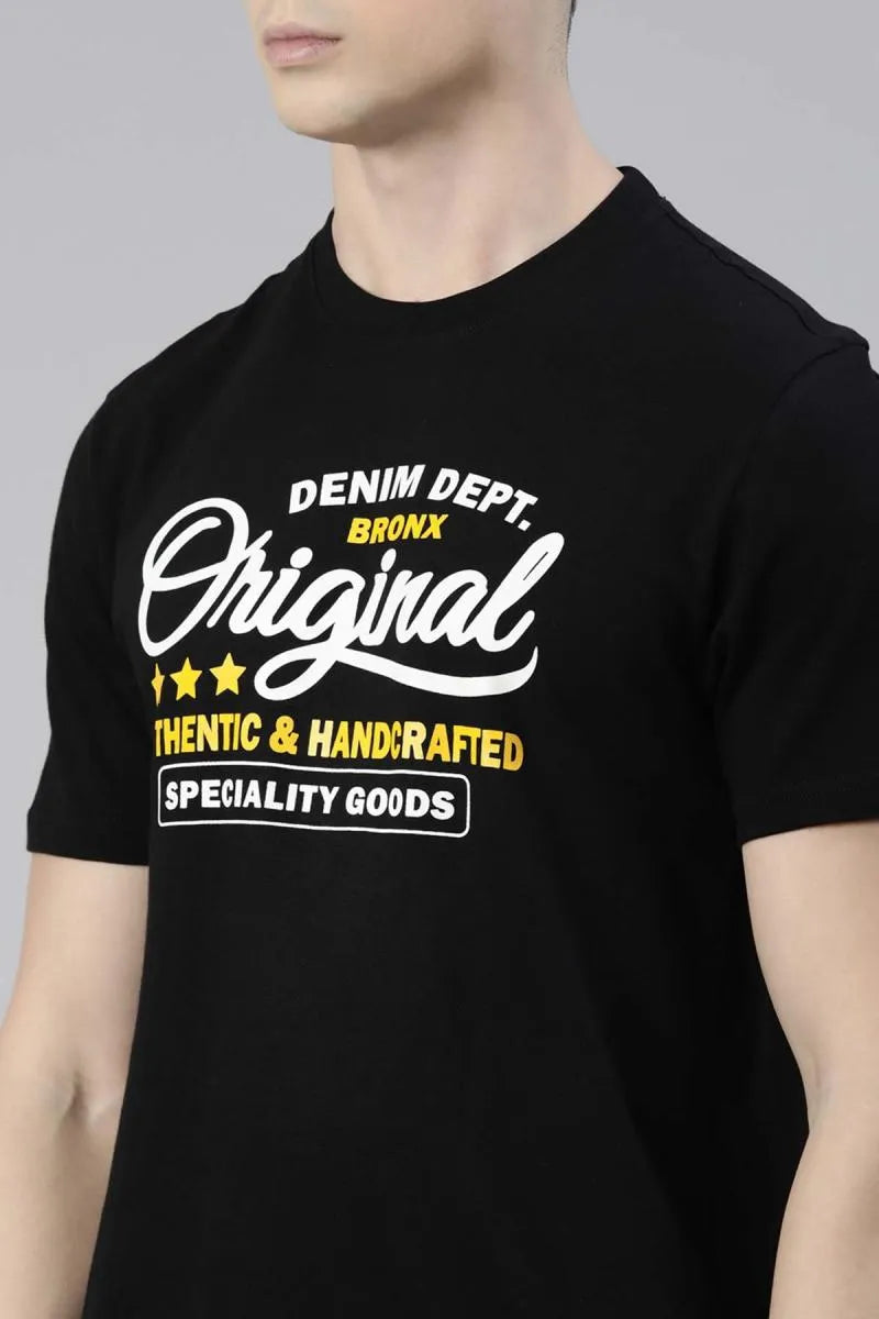 Cotton Graphic Print T-shirt for Men - Recast (Style cot003240)