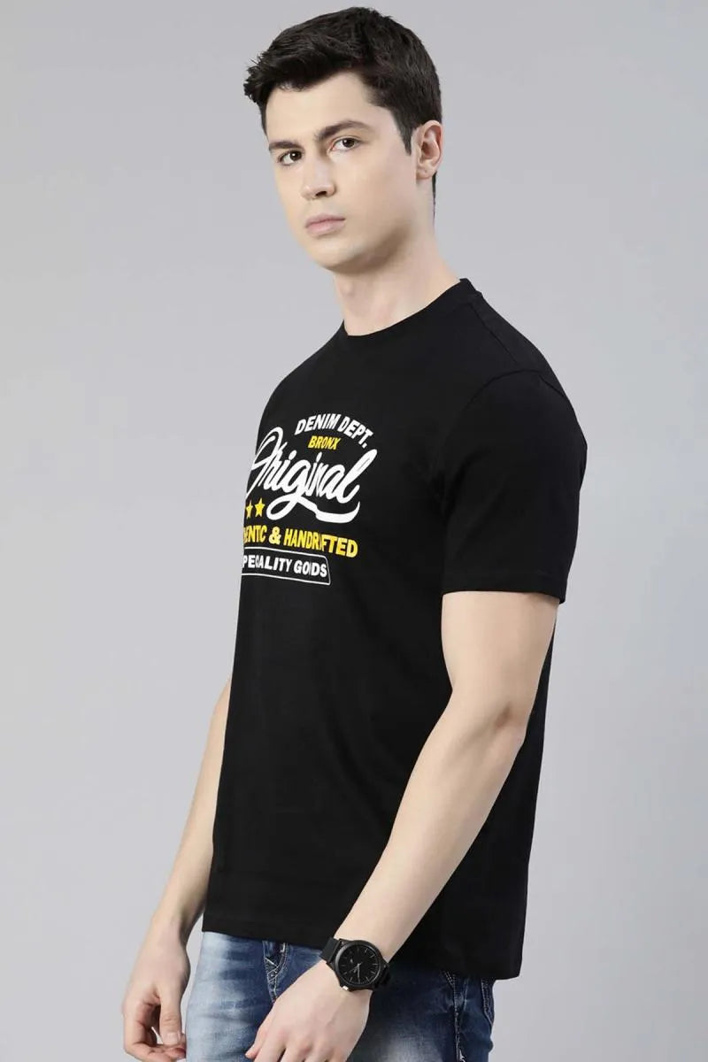 Cotton Graphic Print T-shirt for Men - Recast (Style cot003240)
