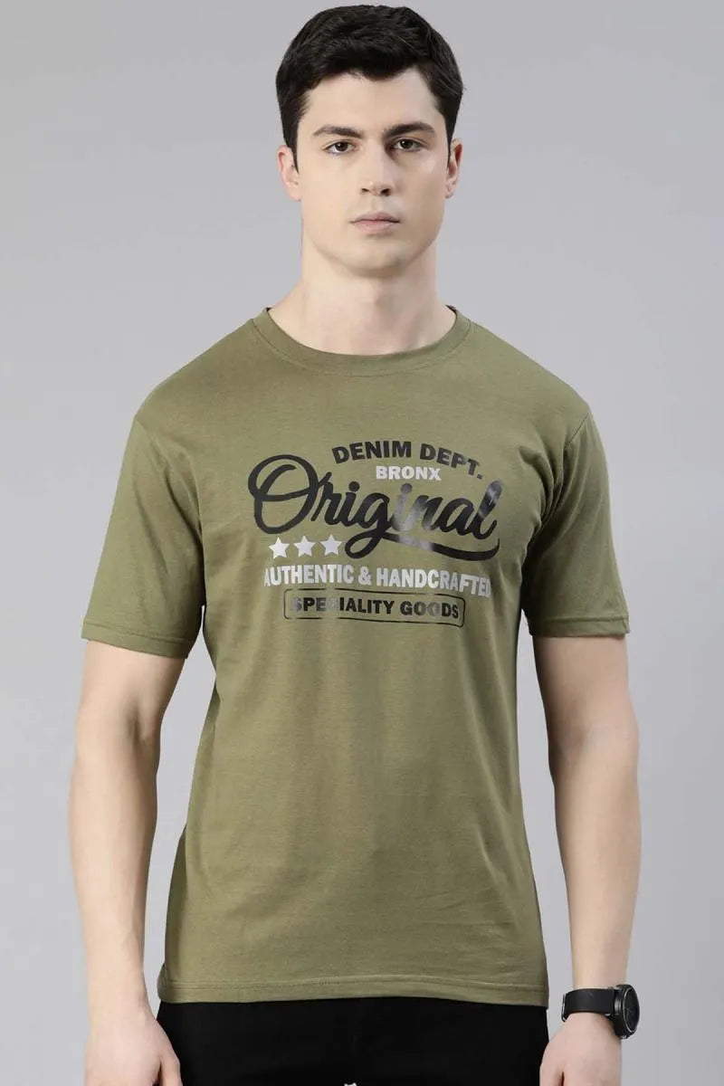 Cotton Graphic Print T-shirt for Men - Recast (Style cot003240)