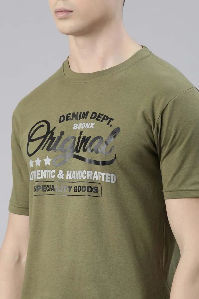 Cotton Graphic Print T-shirt for Men - Recast (Style cot003240)