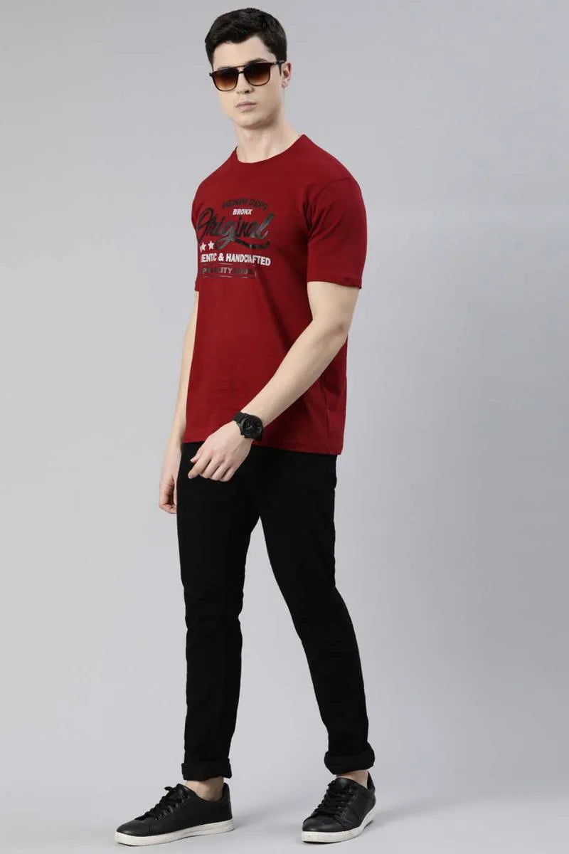 Cotton Graphic Print T-shirt for Men - Recast (Style cot003240)