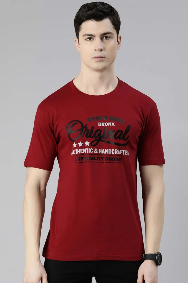 Cotton Graphic Print T-shirt for Men - Recast (Style cot003240)