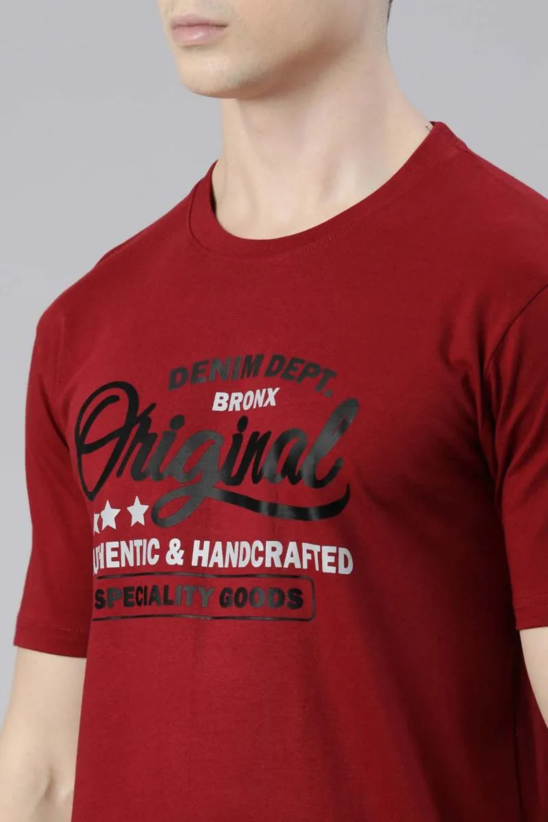 Cotton Graphic Print T-shirt for Men - Recast (Style cot003240)