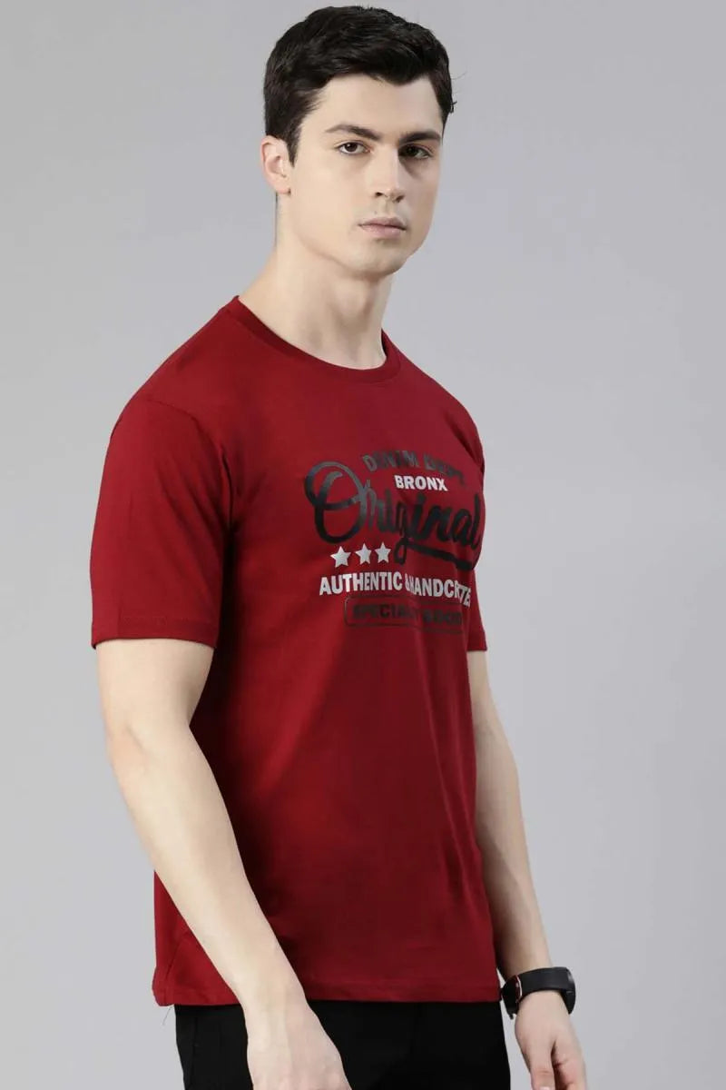 Cotton Graphic Print T-shirt for Men - Recast (Style cot003240)