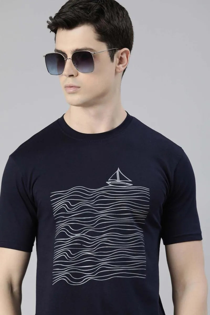 Cotton Graphic Print T-shirt for Men - Recast (Style cot003241)