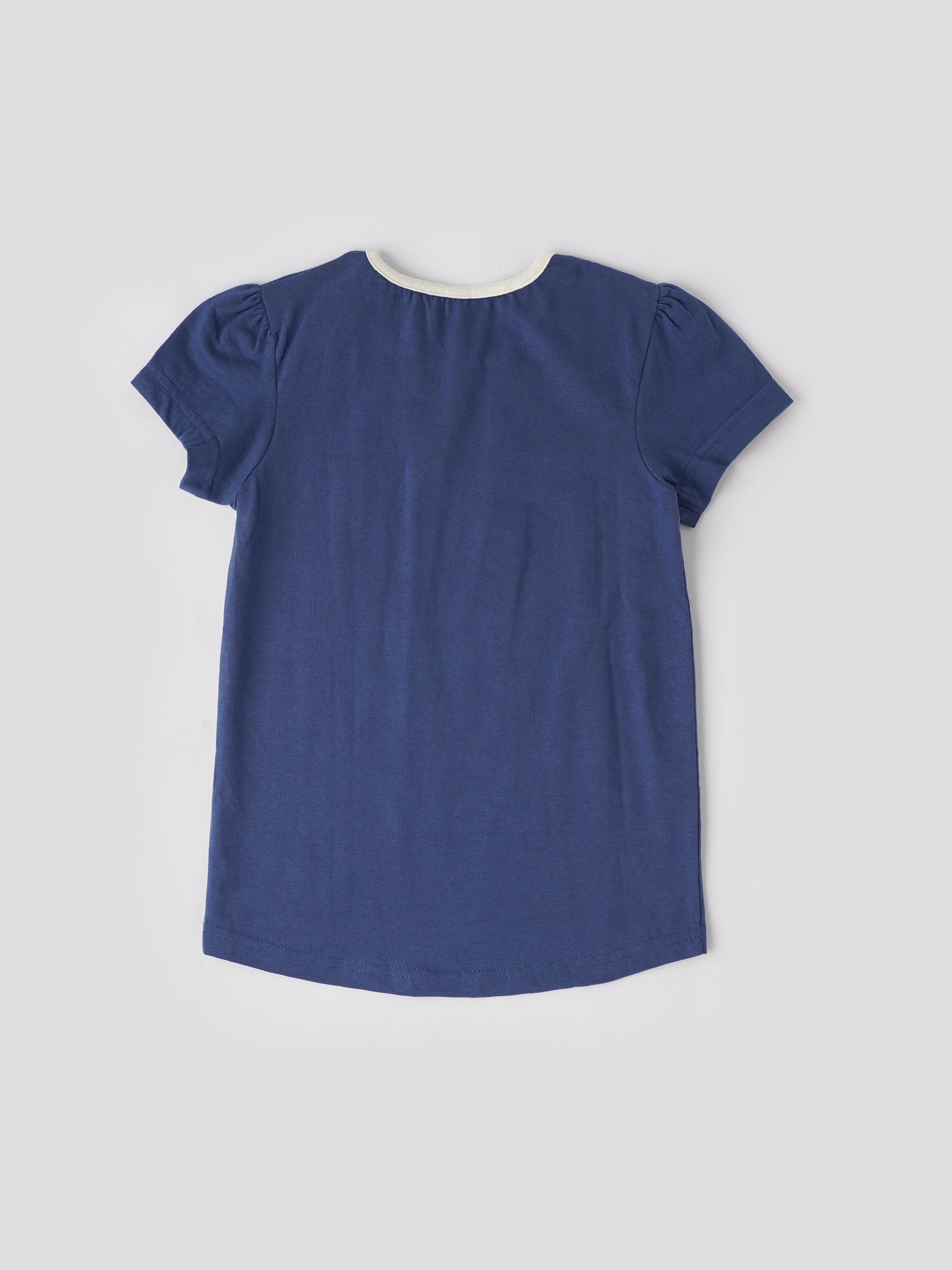 Popees Short Sleeve Front Printed (1–8 Years) Soft and Comfortable Top for Girls - Image 2