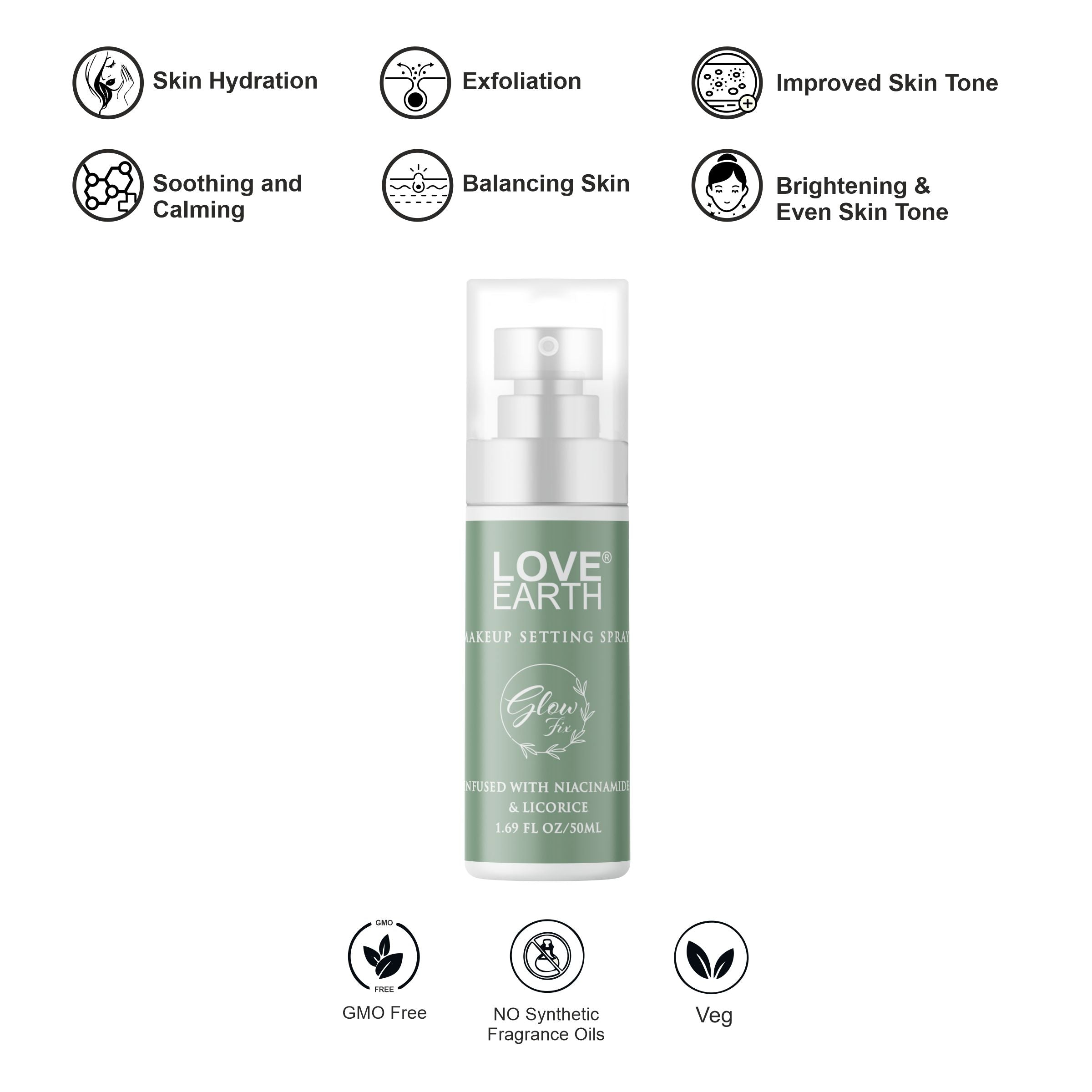 Love Earth Makeup Setting Spray Glow Fix - 50ML