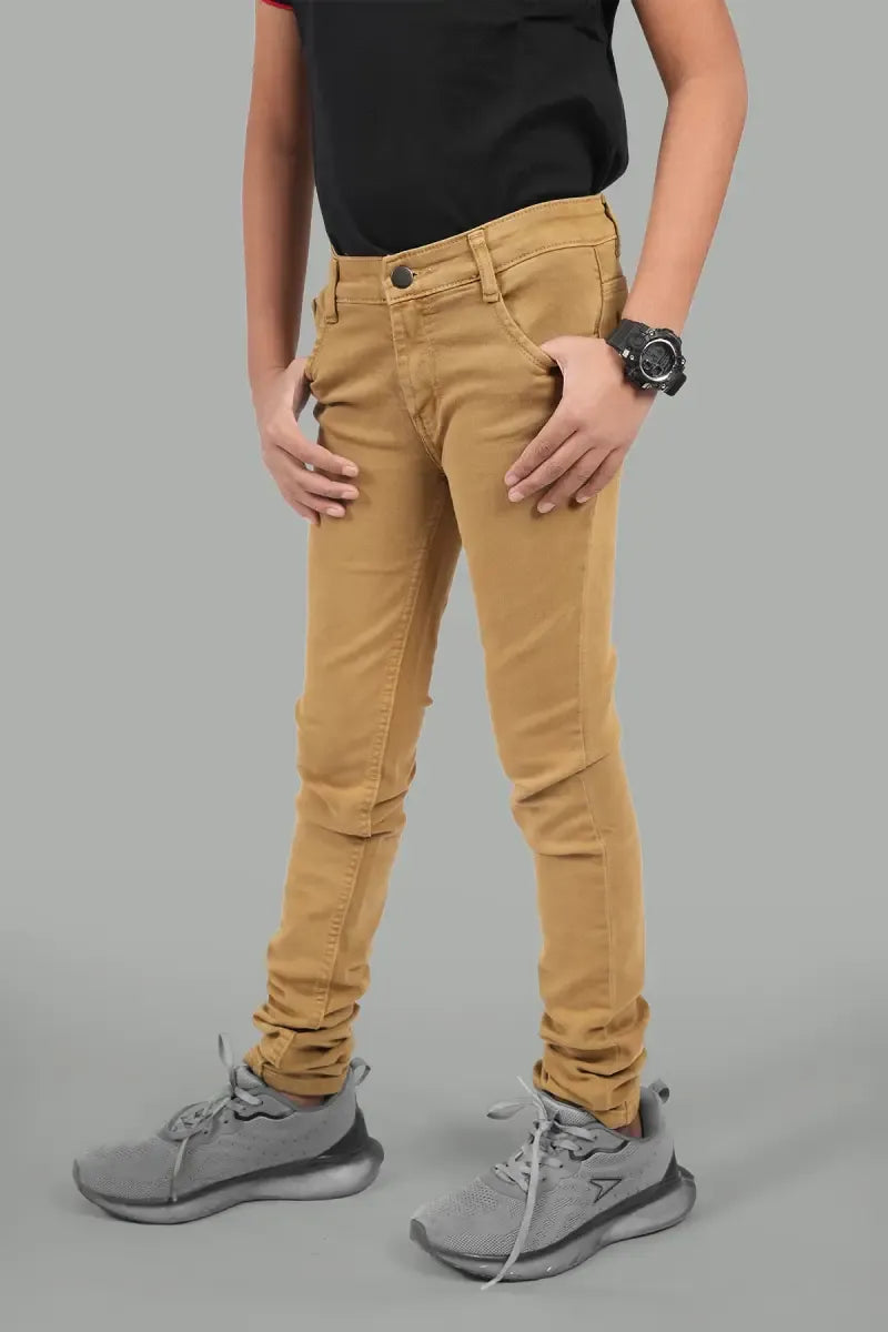 Slim Fit Casual Jeans for Boy - Beige - View 2