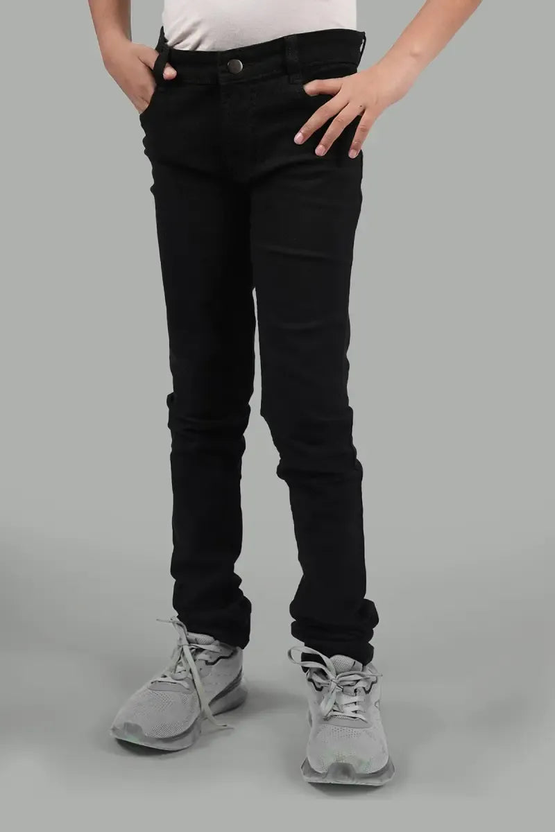 Slim Fit Casual Jeans for Boy - Black - View 5