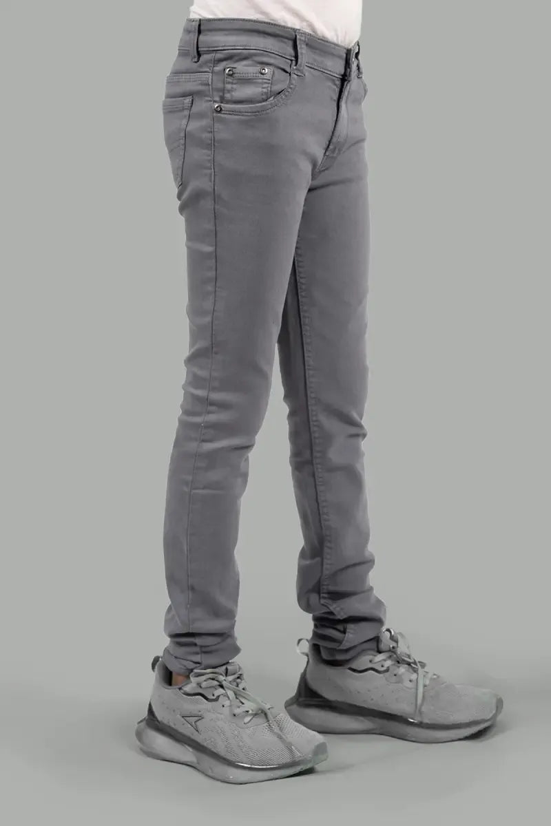 Slim Fit Casual Jeans for Boy - Dark Grey - View 8