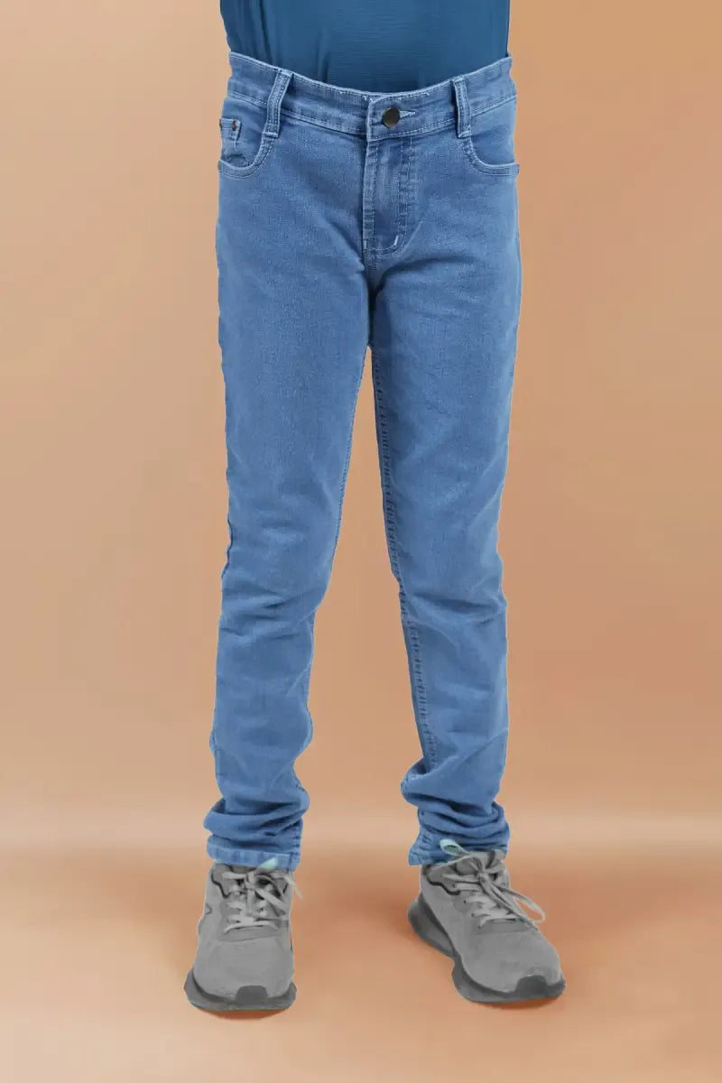 Slim Fit Casual Jeans for Boy - Stone Blue - View 19