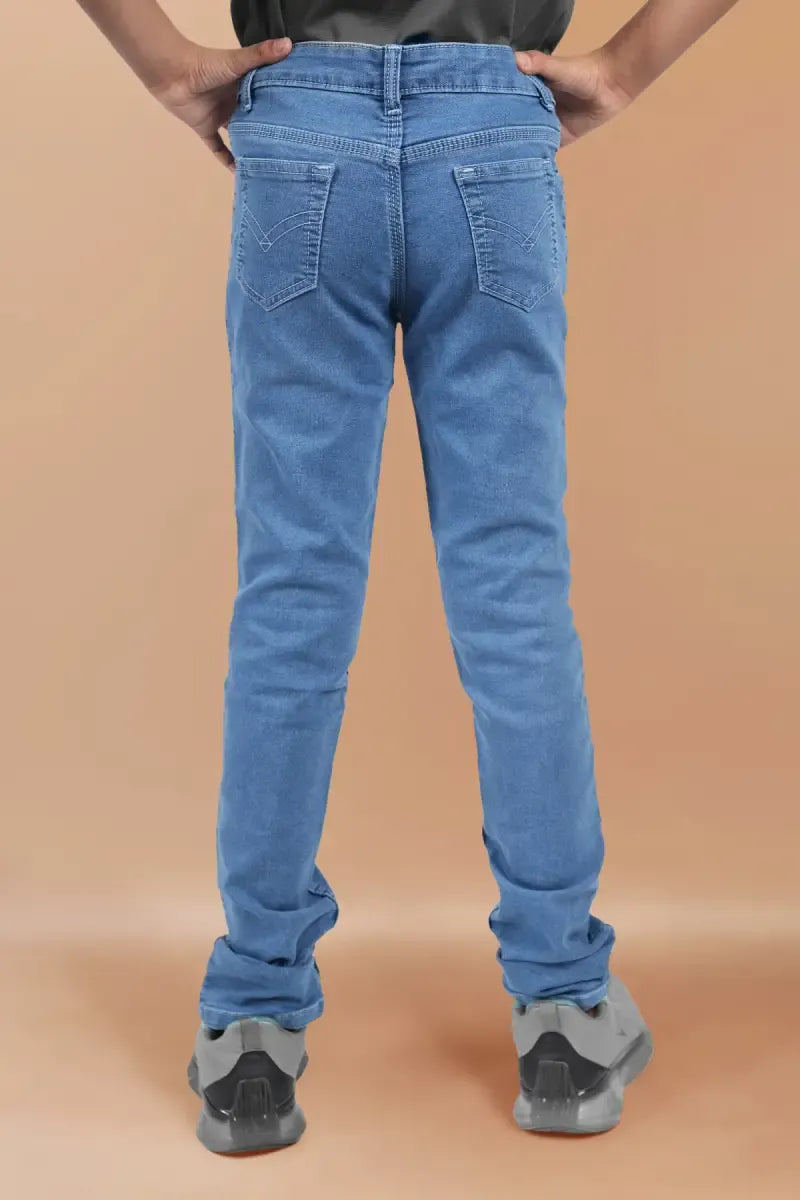 Slim Fit Casual Jeans for Boy - Stone Blue - View 20