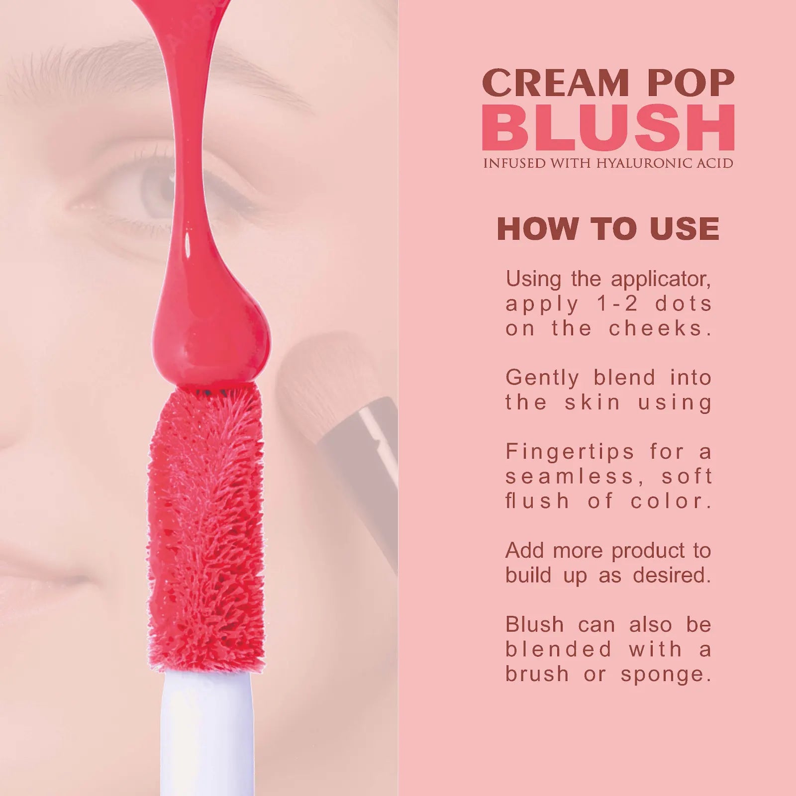 Love Earth Cream Pop Blush - Magnora| Hyaluronic Acid | Smooth, Lightweight, Long-Lasting | Dewy Finish, Easily Blendable| Everyday Natural Glow | Suitable for All Skin Types -2ML