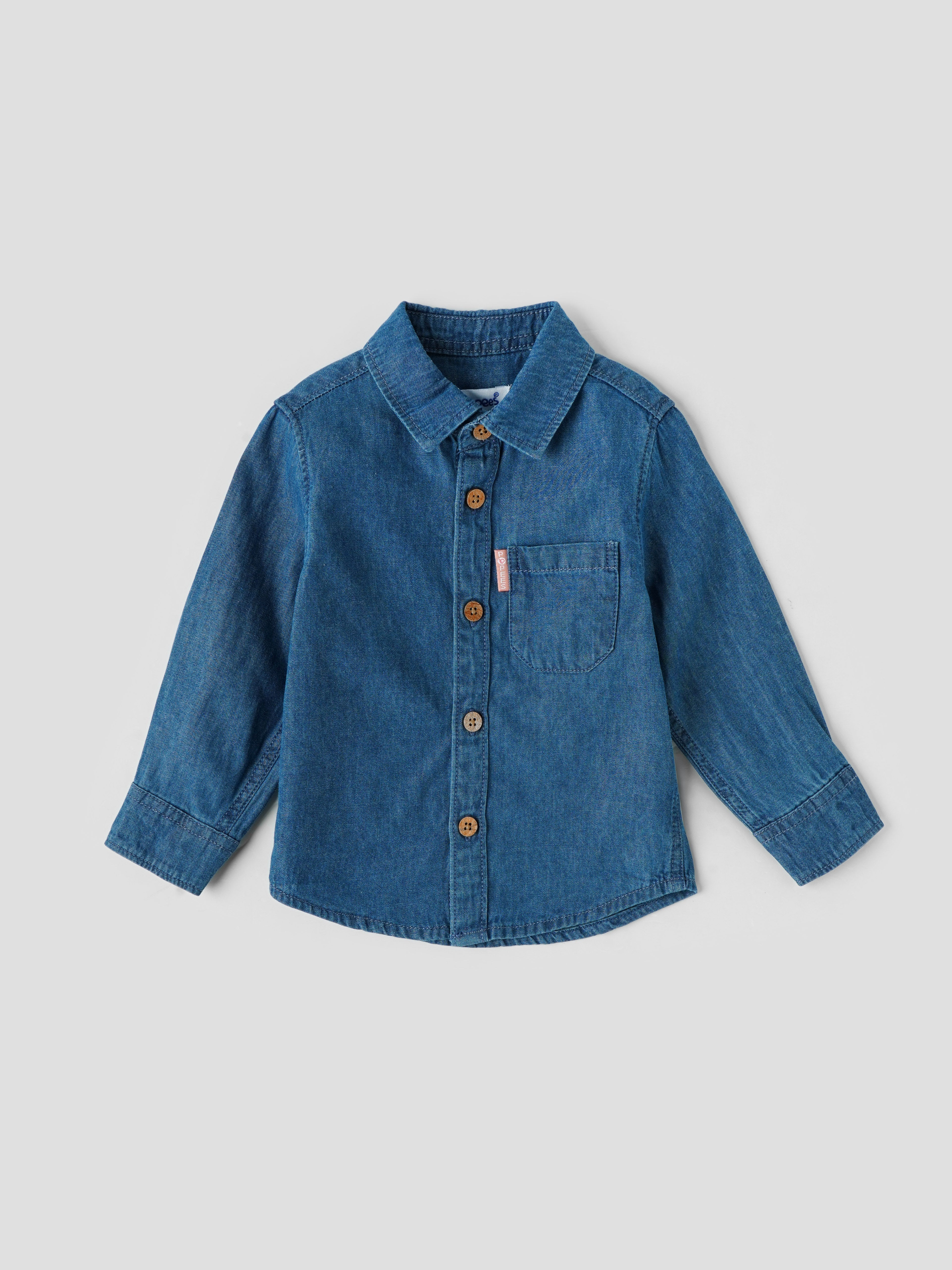 Popees Full-Sleeve Front Open Shirt (3–36 Months) for Boys - Image 1